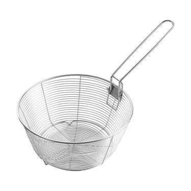 Imagem de DimyFew Cester de cesta redonda de frigoríficos, cesta de batatas fritas e fácil de batatas fritas, frigideira de lasca francesa de malha para camping para, S