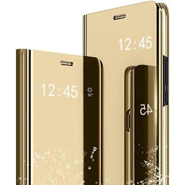 Imagem de Capa para Samsung Galaxy S25, capa fina espelhada de maquiagem com suporte de couro para Samsung S25, capa de luxo transparente para Samsung Galaxy S25 5G capa de telefone S View