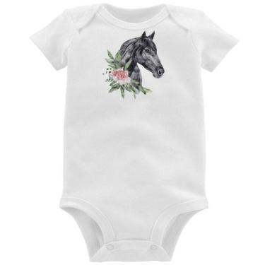 Imagem de Body Bebê Cavalo e Flores - Foca na Moda, Branco, M
