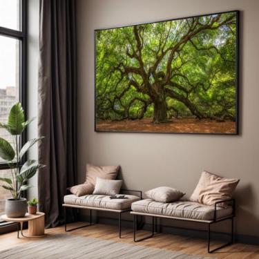 Imagem de Quadro com Moldura Sala Quarto 90x60 Arvore Centenária Decorativo Horizontal Grande Hall