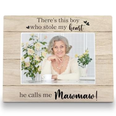 Imagem de FLDAS Porta-retrato Mawmaw 20 x 25 cm, porta-retratos para avós, presentes para neto, presentes para o Dia das Mães do neto, There's This Boy Stole My Heart He Calls Me Mawmaw 5X7