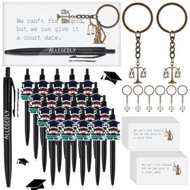 Imagem de Sayglossy 20 conjuntos de presentes engraçados de formatura de advogados para futuros advogados, incluindo caneta esferográfica, cartão, chaveiros vintage, advogados juízes, faculdade, presente de