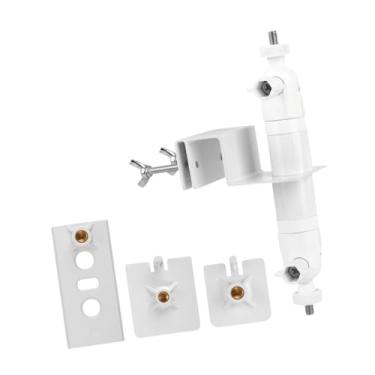 Imagem de menolana Câmera de segurança ao ar livre Montagem de calha metal metal portátil portátil Rotativo Ajuste Ajuste do tapume Suporte do suporte da câmera, Branco