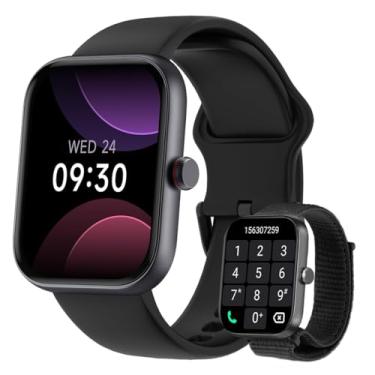 Imagem de Smartwatch Relógio Inteligente, Tela HD de 1,91" Relógio Fitness com Alexa, 100 Esportes, Frequência Cardíaca e Monitoramento do Sono, IP68 à rova d'água, Compatível com Android iOS, 2 Pulseiras