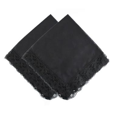 Imagem de Cachecol de colo de 61 cm com acabamento de renda lenço de colo cobre saias de colo para mulheres na igreja, Preto, lace trims lap