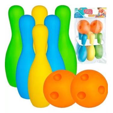 Imagem de Boliche Macio Vinil Jogo Bebê Brinquedo Educativo Infantil - Cometa Br