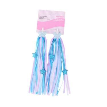 Imagem de Dynwave 2x Bicycle Grips Ribbon Bicycle Streamers Tassels coloridos para bicicletas infantis Fácil Anexe crianças Bicicleta Taquel Freques de guia, Azul