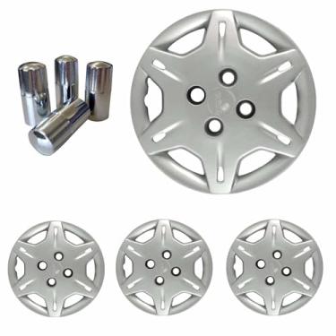 Imagem de Jogo Calota Aro 13 Corsa Wind 2000 + Selo Resinado + Tampa Ventil Cromada