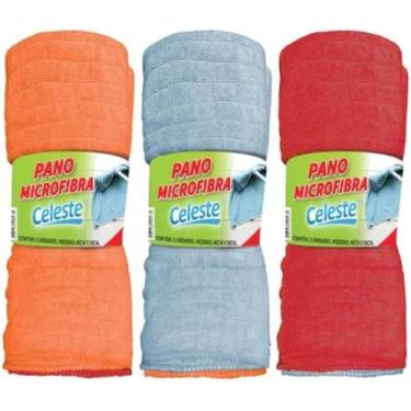 Imagem de 3 Unidades De Pano De Chão De Microfibra Grande 48Cm X 58Cm - CELESTE