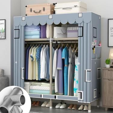 Imagem de Guarda-roupa De Roupas,armário Portátil,guarda-roupas De Tecido Para Quarto,85x45x170 Cm,trilhos Suspensos,prateleiras E 2 Bolsos Laterais,grande Capacidade Para Quarto,sala, D, 85x45x170cm