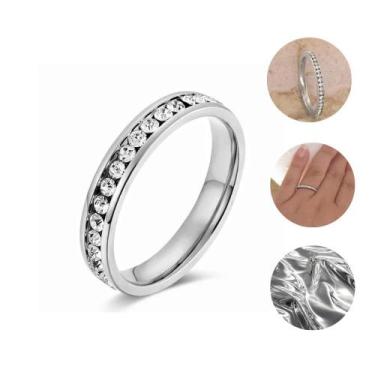 Imagem de Anel Aparador Aliança Com Pedras Zircônia Prata 925 - Oremte, 26