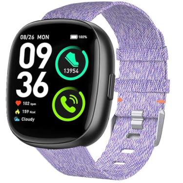 Imagem de Compatível com pulseira de relógios inteligentes Sanorum, pulseira de substituição de tecido de nylon respirável de 20 mm e 22 mm compatível com relógios inteligentes HaSaKei G53, Sanorum G53, G56