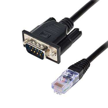 Imagem de LFHUKEJI RJ45 para RS232, DB9 9 pinos de porta serial macho para RJ45 fêmea Cat5 Ethernet LAN console 1,5 m