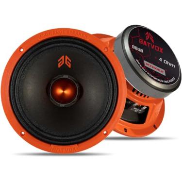 Imagem de GRTSKY MX80E2 Altifalante de 20 cm de alcance médio 640 Watts 4 Ohms Orange Bullet, alto-falantes de porta de áudio de qualidade premium para sistema de som estéreo de carro ou caminhão, laranja (2
