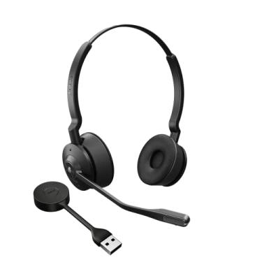 Imagem de Jabra Fone de ouvido sem fio Engage 55 SE (segunda edição) com adaptador Link 400 USB-A DECT – microfone com cancelamento de ruído, alcance extensivo – funciona com todas as plataformas UC, como
