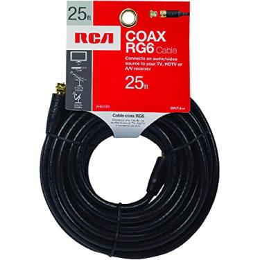 Imagem de Cabo coaxial RCA VH625R RG6 (7,6 m; preto)