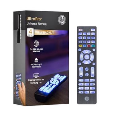 Imagem de Controle remoto universal retroiluminado GE para Samsung, Vizio, LG, Sony, Sharp, Roku, Apple TV, TCL, Panasonic, Smart TV, Streaming Players, Blu-Ray, DVD, Configuração simples, 4 dispositivos, grafite, 48848