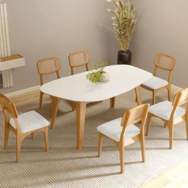 Imagem de Mesa de Jantar Orgânica 180cm com 6 Cadeiras Dalla Costa MDF - Dalla C