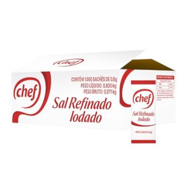 Imagem de Sal Refinado Chef Sachê 0,8g Caixa C/ 1.000 Unidades