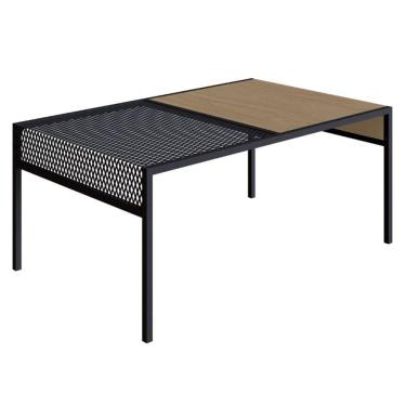 Imagem de Mesa De Centro Industrial York Artesano Retangular 80 Cm (Largura) Em Mdp Hanover Aço Preto