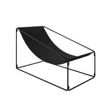 Imagem de Espreguiçadeira Industrial Luxo Arpoador Tecido Suede Preto - Cor: Preto