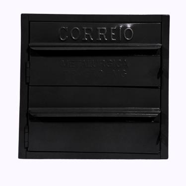 Imagem de Caixa De Correios Condomínio Preta 2 Módulos Tamanho 15x28x28cm Aço Preto