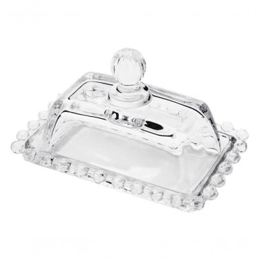 Imagem de Manteigueira Cristal G 17 Cm X 10,5 Cm X 10 Cm Pearl Bolinha Wolff Transparente