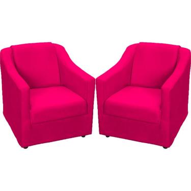 Imagem de Kit 2 Poltronas Decorativas Para Sala Recepção Consultório Manicure Cadeira Mila Pink Suede