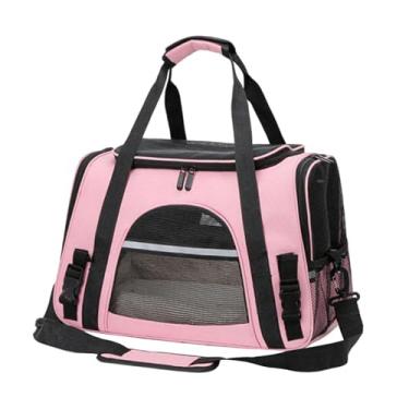 Imagem de Ｂｅｓｇａ Bolsa de transporte para animais de estimação com alça de ombro e tapete removível, bolsa de transporte para gatos respirável, de viagem para animais, Rosa