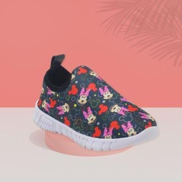 Imagem de Tenis Escolar Infantil Calce Fácil Feminino Preto com Personagem 20 ao