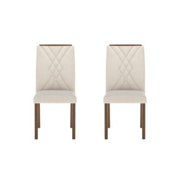 Imagem de Kit 2 Cadeiras para Sala de Jantar com Pés em Madeira Natural Megan - caixa com 2 Unidade - Natural