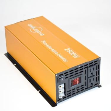 Imagem de aeliussine Inversor De Onda Senoidal Pura 2500 W - Conversor Energia 12 V Cc Para 110 120 Ca Com 2 Tomadas, Caminhão, Trailer, Camping, Casa, Emergência