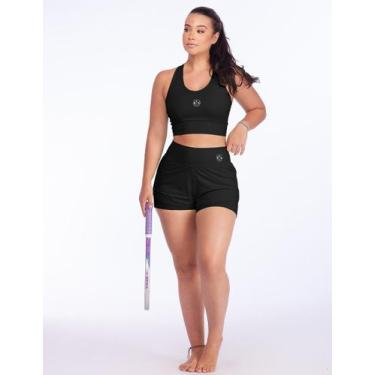Imagem de Conjuntos Short Duplo Com Top Roupas De Academia Lançamento - ARUNA SU