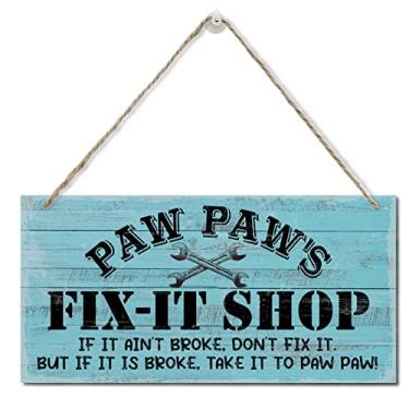 Imagem de Razpah Placa Decorativa Vintage "Paw Paw'S Conserta - Se Não Está Quebrado, Conserte. Mas Leve Para Paw Paw", De Madeira Impressa Pendurar, Decoração Casa, Presente O Avô 30 Cm X 15