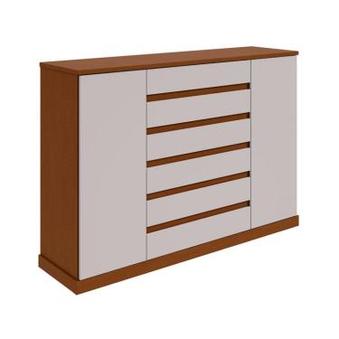 Imagem de Cômoda Vedra 2 Portas 7 Gavetas Frassino e Off White