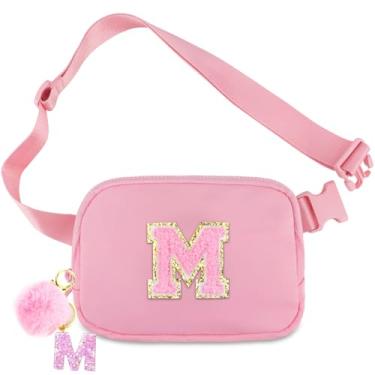 Imagem de Bolsa de cinto para meninas – Bolsa transversal com inicial para presentes de aniversário para 15, 6, 7, 8, 9, 10, 11, 12, 13 anos, pequena, essencial para viagens, Rosa - 1, Medium, M