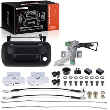 Imagem de A-Premium Kit de reconstrução de hardware de porta traseira de 34 peças compatível com Ford F-150 2004-2008 e Lincoln Mark LT 2006-2008, moldura da maçaneta da bagageira clipes de haste bucha de cabo
