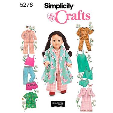 Imagem de Simplicity Crafts 5276 Pijama de boneca bebê roupas padrão de costura para meninas por Andrea Schewe, tamanho 45 cm