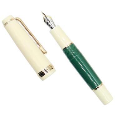 Imagem de Gullor Mini caneta-tinteiro com acabamento dourado, caneta de bolso de acrílico, verde, ponta fina (0,5 mm)