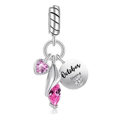 Imagem de QeenseKc Pingente de aniversário de 12 lágrimas com pedra do mês de nascimento para presente de pulseira Pandora para ela, Base