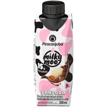 Imagem de Bebida Láctea Milky Moo Pandora Sabor Chocolate Com Avelã e Brigadeiro Branco 250ml