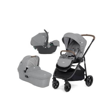 Imagem de Carrinho Versatrax Trio Joie c/ Bebê Conforto e Moisés Cinza