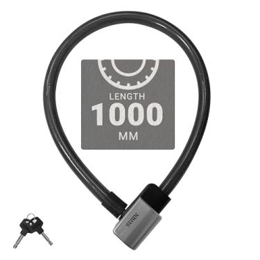 Imagem de Himiway Cadeado de cabo de bicicleta atualizado com 2 chaves de diâmetro de trava de motocicleta 21 mm de comprimento de 1000 mm para equipamentos ao ar livre, trava de bicicleta de alta segurança para todas as bicicletas e motocicletas