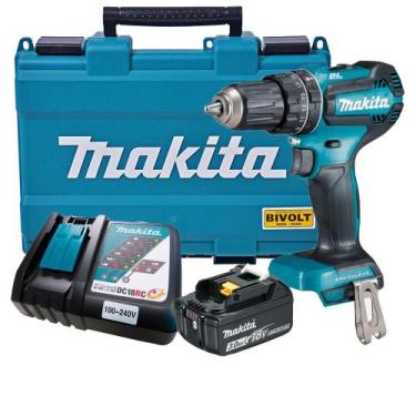 Imagem de Parafusadeira Furad. 18V DHP485Z Bateria 3Ah Makita Maleta