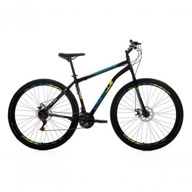 Imagem de Bicicleta Cazelle Roma A.29 Tam 18 Aco Carbono F.disco 21v -quadro Preto C/ Adesivo Preto/adesivo Azul/amarelo