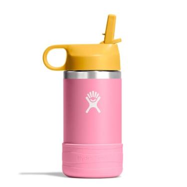 Imagem de Hydro Flask Garrafa de água infantil para escola - aço inoxidável e isolada com tampa de canudo - Dália de 350 ml