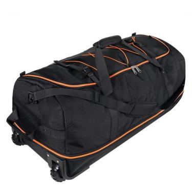 Imagem de Mochila Bagenerous 110L/140L expansível com 2 rodas preta laranja