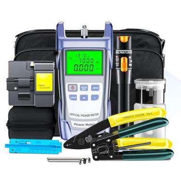 Imagem de Kit Profissional FTTH para Fibra Óptica, Medidor de Potência, Localizador Visual de Falhas, Clivador FC-6S, Conectores SC FC, Ferramentas de Conectorização