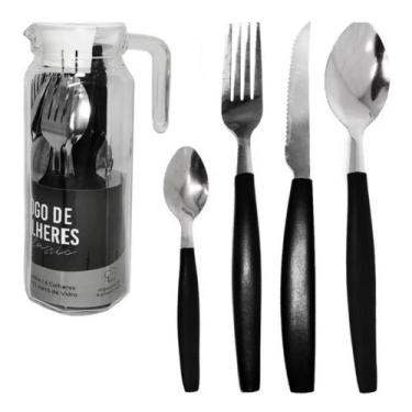 Imagem de Conjunto De Talheres Elegance Aço Inox C/ Jarra Organizadora - bbless