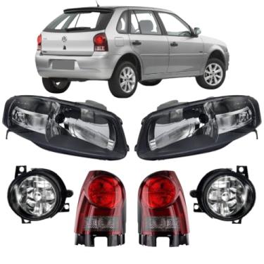 Imagem de Kit Completo Farol M. Negra Power, Lanterna Fumê e Milha Gol G4 2006-2013